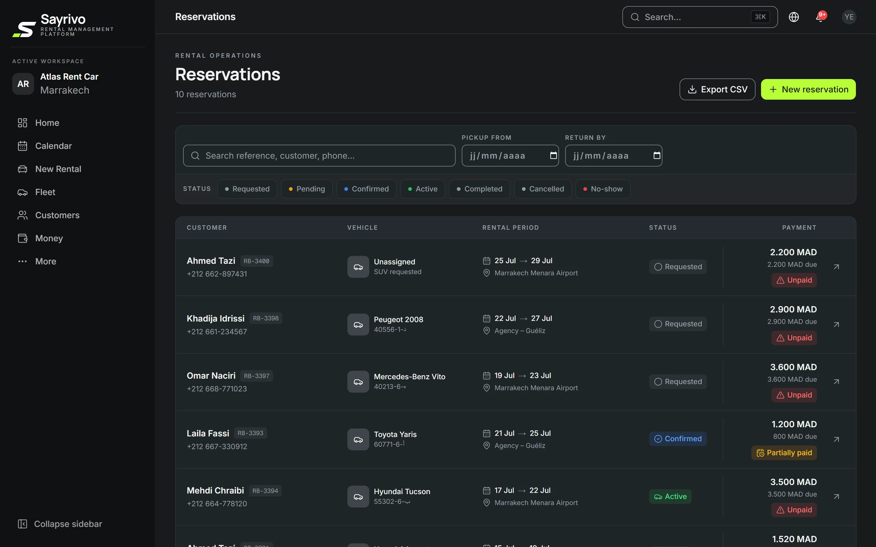 Reservations — Every booking, complete.
